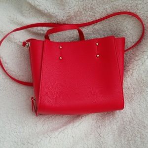 ANN TAYLOR MINI TOTE BAG RED